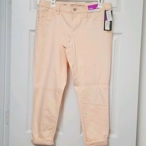 NWT Cropped Denim Leggings -Light peach color